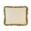 Ruffle Natural  And Khaki Knitted Cushion Cover  16X16 Inches