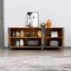 Hexa Red Multipurpose Storage Cabinet With 3 Door in Giant Wood And Slate Grey Colour