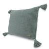 Moss Knit Beetle Green Cotton Knitted Decorative Cushion Cover 16 x 16 Inches