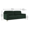Niwara Velvet 3 Seater  sofa in Green Color