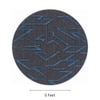 Modern Geometric Round Wool Silk Rug Charcoal Blue 5 Feet Handmade Carpet