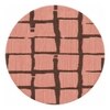 Handmade Round Wool Rug Modern Pink Brown 4 Feet Carpet