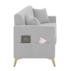 Convil Velvet 3 Seater Sofa in Grey Color