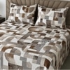 Cream Geometric 210 TC Mix Cotton Flat Super King Size Bedsheet With 2 Pilllow Covers From Threads