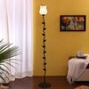 Winthrop Black Glass Shade Floor Lamp
