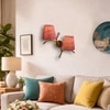 Devansh Metal Electric Wall Light in Gold Colour with Pink Shade Count of 2 Lights