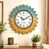 Blue Green Gold Solid Wood Surya Wall Clock By DisooFashions