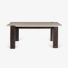 Sculpt Edge Solid Wood Six Seater Dining Table in Brown Colour