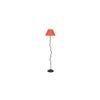 Clementine Orange Fabric Floor Lamp with Black Iron Base