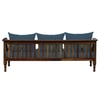 Arden 3 Seater Seater Wooden Sofa in Blue Fabric