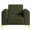 Veniza Velvet 1 Seater Sofa In Olive Green Colour