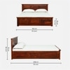 Zvya Solid Wood Queen  Size Upholstered Bed With Box Storage (Honey Finish)