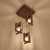 Gyro Brown Solid Wood Cluster Hanging Light
