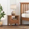 Raynor Solid Wood Bedside Table In Amber Walnut Finish