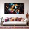 The Castle Decor Radha Krishna Wall Painting Design 5 Wooden Framed 27x48 Inch