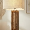 Elegant Beige Jute Floor Lamp with Beige Jute Base