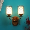 Eliante Modern Wall Lights Mild Steel & Glass Material Antique & Champaign Finish