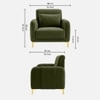Monly Velvet 1 Seater Sofa Olive Green Color