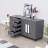 Hexa Red Multipurpose Storage Cabinet With 4 Drawer 3 Door in Slate Grey Colour
