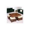 Palladio Sheesham Wood Accent Coffee Table Set With 4 Stools In Natural Teak Finish