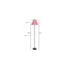 Makari Pink Natural Fiber Floor Lamp with Black Iron Base