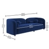 Homro Velvet 2 Seater Sofa in Navy Blue Colour