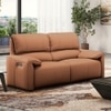 Leeroy Leather Two Seater Motorized Recliner in Hazelnut Tan