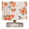 Asher Multicolor cotton table lamp with White Brushed wood base