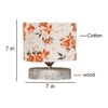 Asher Multicolor cotton table lamp with White Brushed wood base