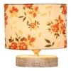 Asher Multicolor cotton table lamp with White Brushed wood base
