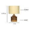 Riley Black Jute Table Lamp with White Brushed wood base
