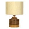 Riley Black Jute Table Lamp with White Brushed wood base