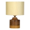 Luna off-white cotton table lamp with Natural Wood Base
