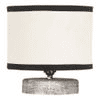 Avery white & black cotton table lamp with White Brushed wood base