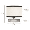 Avery white & black cotton table lamp with White Brushed wood base