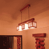 Lyon Beige Solid Wood Cluster Hanging Light