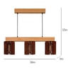 Ventus Beige Solid Wood Cluster Hanging Light