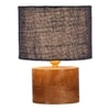 Damia Blue Jute table lamp with Natural Wood Base