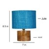 Darcy Turquoise Jute lamp with Natural Wood Base