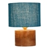 Darcy Turquoise Jute lamp with Natural Wood Base