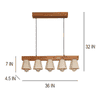 Hexa Brown Solid Wood Cluster Hanging Light