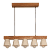 Hexa Brown Solid Wood Cluster Hanging Light