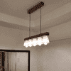 Hexa Brown Solid Wood Cluster Hanging Light