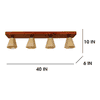 Hexagon Brown Solid Wood Ceiling Light