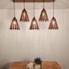 Funnel 5 Series Brown Solid Wood Cluster Hanging Light