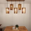 Hexa 5 Series Brown Solid Wood Cluster Hanging Light