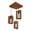 Gyro Brown Solid Wood Cluster Hanging Light