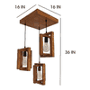 Gyro Brown Solid Wood Cluster Hanging Light