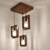 Gyro Brown Solid Wood Cluster Hanging Light