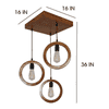 Halo Brown Solid Wood Cluster Hanging Light